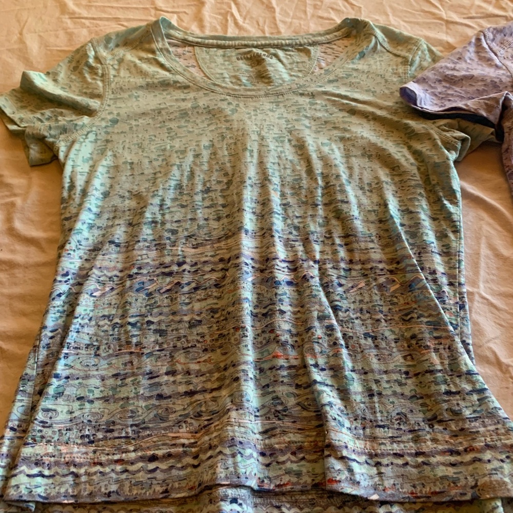 Reel Legends Aqua Patterned Short Sleeve Top